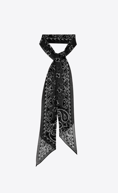 Lavallière tie in wool etamine with YSL bandana print